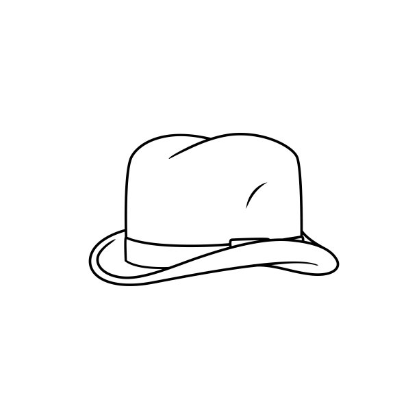 矢量插图的帽子孤立在白色背景儿童着色书。图片下载