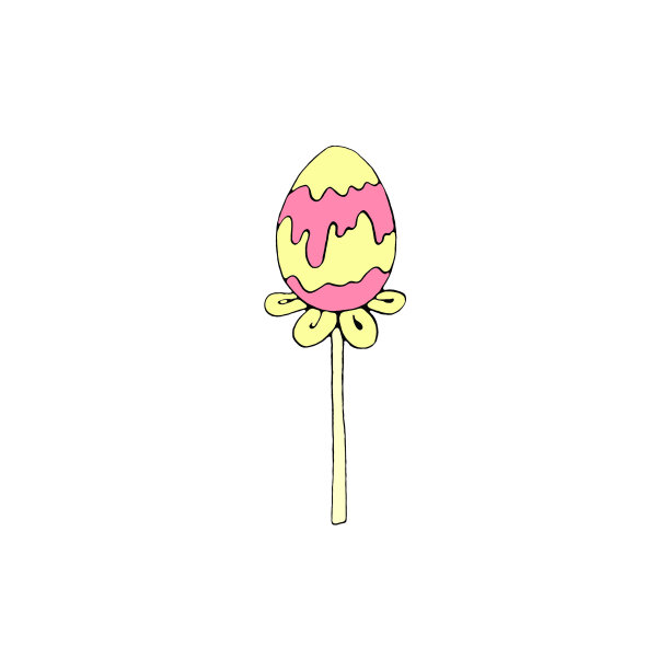 彩色装饰蛋、糖果、棒棒糖。复活节、情人节、节假日的设计元素。手绘图片下载