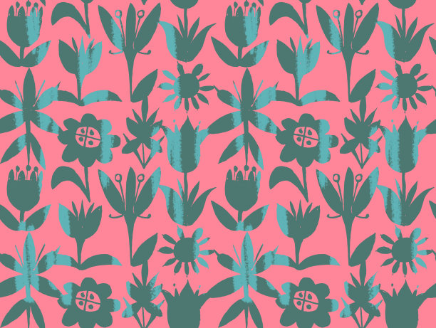 无缝图案与抽象的花图片下载