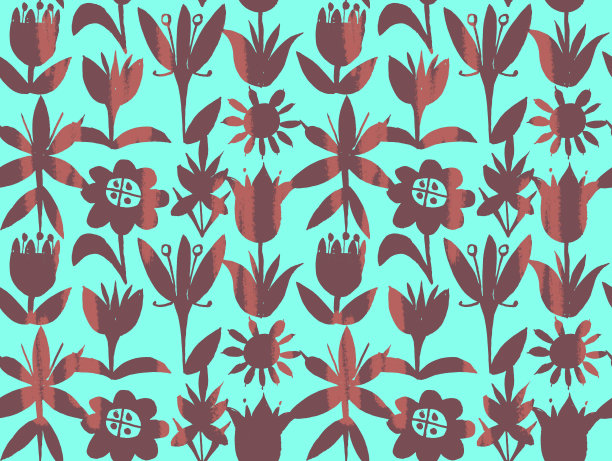 无缝图案与抽象的花图片下载