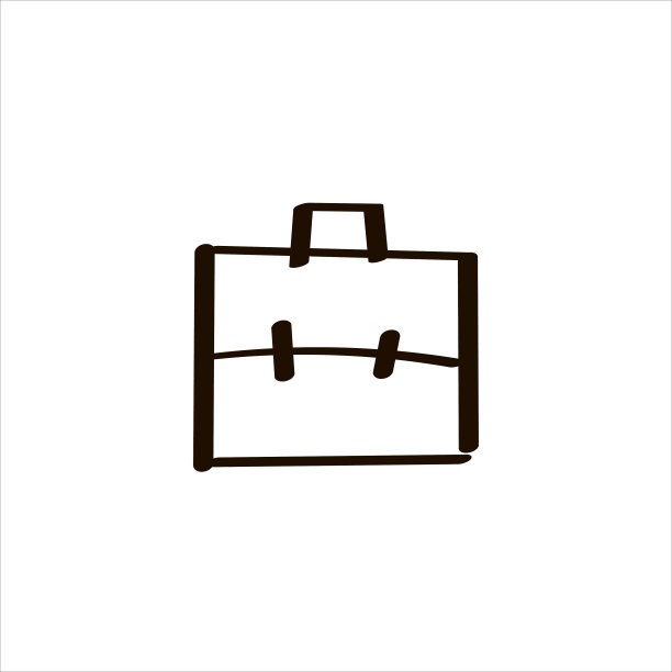 图标标志与公文包的工作经验部分。黑手画涂鸦素描。矢量插图。图片下载