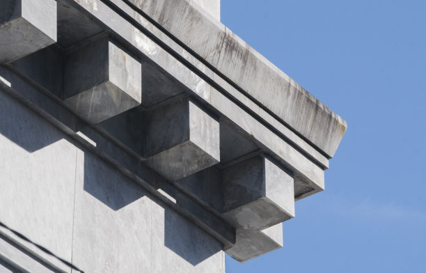 法西斯时期建筑檐口的细节，全由意大利大理石制成图片下载