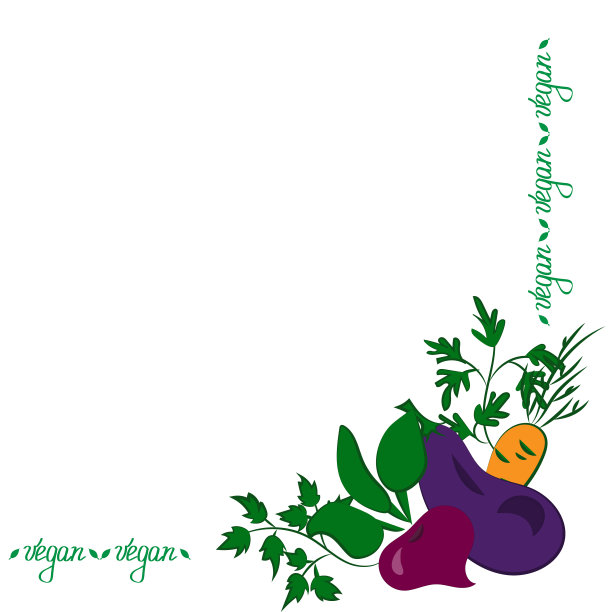 素食食品，从角落绘制一套蔬菜和水果为设计宣传材料，适用于咖啡馆和餐厅图片下载