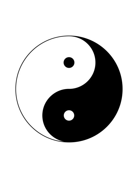 阴阳符号图标上的白色背景素材图片