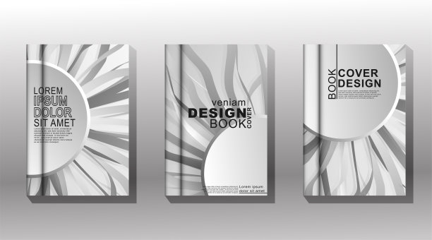 最小的书封面设计与一个圆形的形状和后面的波浪缎带素材图片