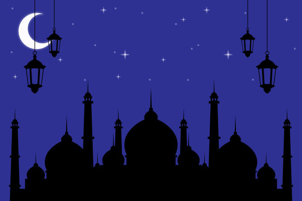 斋月卡里姆贺卡的插图设计图片下载