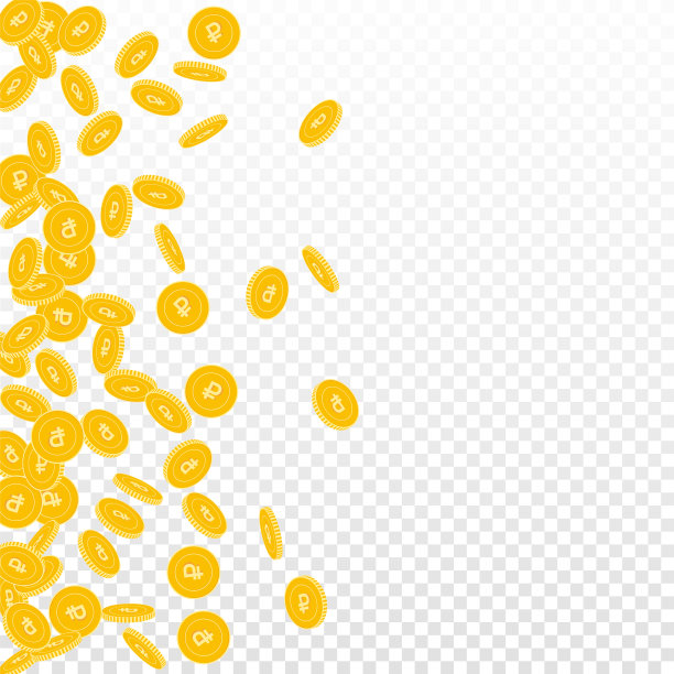 俄罗斯卢布硬币下落。分散小摩擦c图片下载