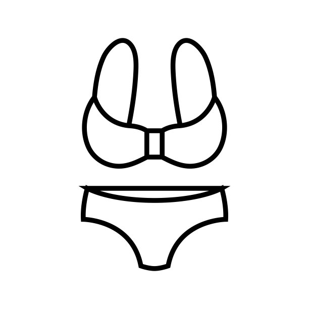 比基尼线图标，概念标志，轮廓矢量插图，线性符号素材图片