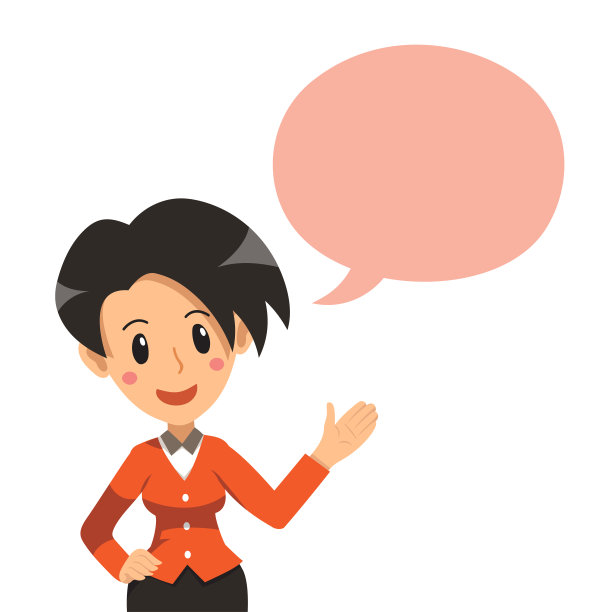 矢量卡通女商人与讲话气泡图片下载