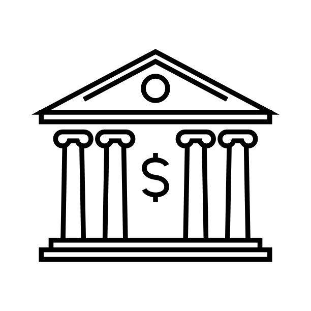 银行办公线路图标、概念标志、轮廓矢量插图、线形符号图片下载