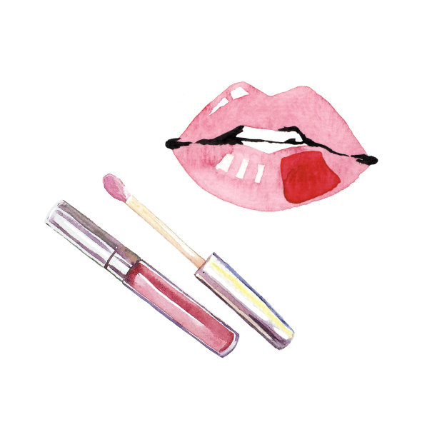手绘水彩化妆唇彩唇彩唇彩插图集图片下载