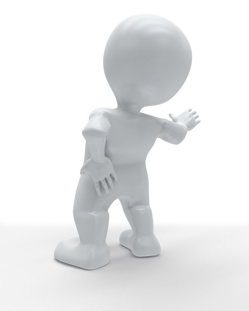 3D变形人在痛苦中紧抓身体图片下载