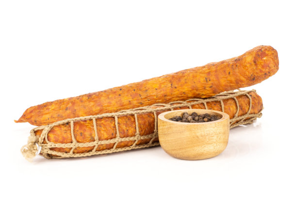 干熏火腿肠孤立在白色图片下载