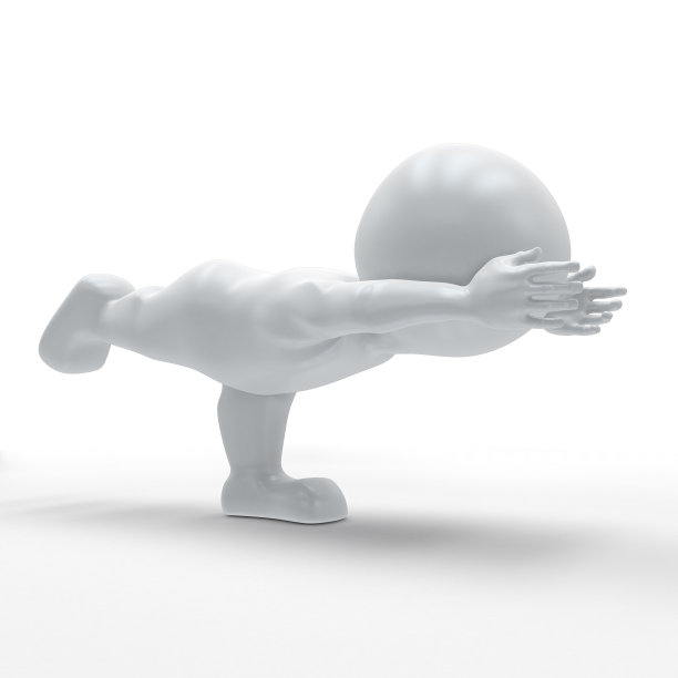 3D变形人在瑜伽姿势图片下载