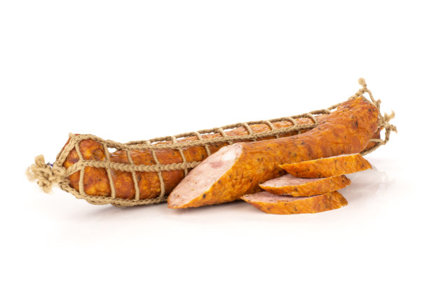 干熏火腿肠孤立在白色图片下载