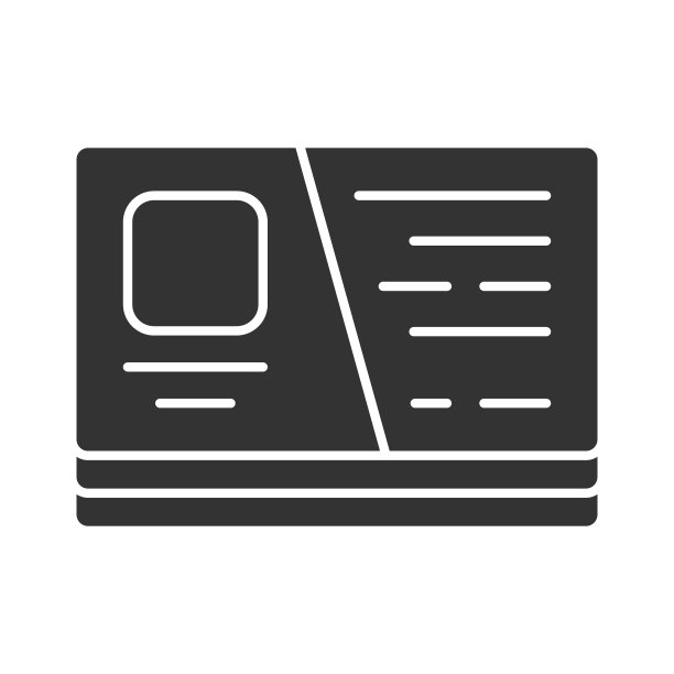 名片，访问剖面图字形图标。企业家配饰剪影符号。负空间企业形象项目，服务广告。小接触纸矢量孤立插图图片下载