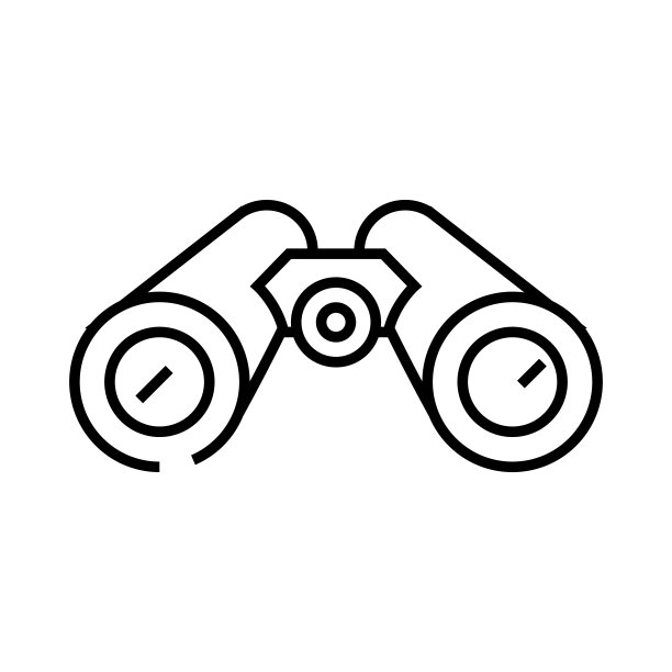 双目线图标，概念符号，轮廓矢量插图，线性符号图片下载