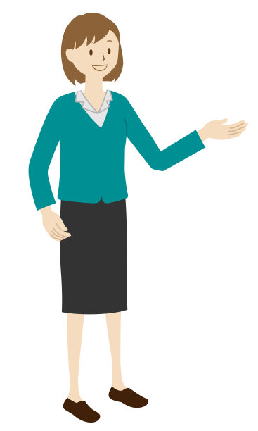 女商人站立的插图(引导姿势)图片下载