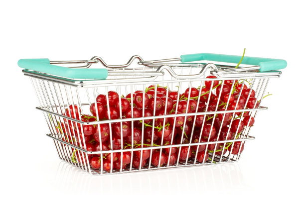 新鲜的生红加仑子孤立在白色图片下载