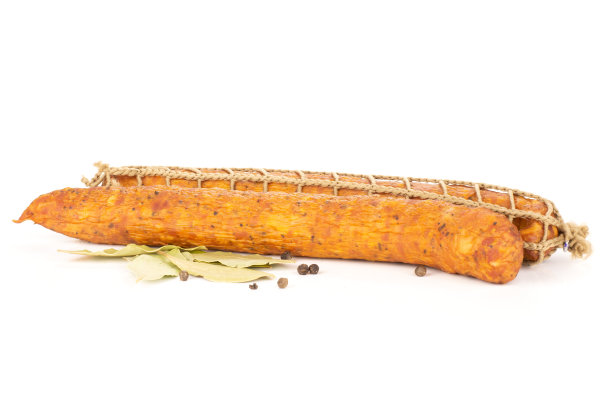 干熏火腿肠孤立在白色图片下载