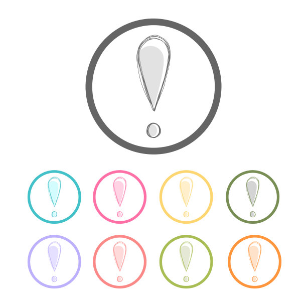 白色背景上的感叹号。图片下载