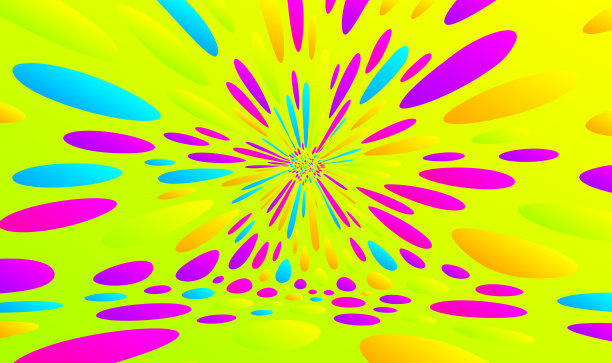 抽象背景与颜色圈。虚空中的混沌粒子。illustartion动态向量。图片下载