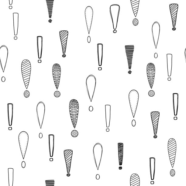 感叹号无缝图案背景。图片下载