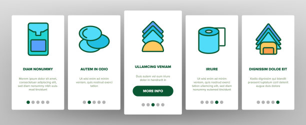 餐巾纸卫生纸上的图标设置矢量图片下载