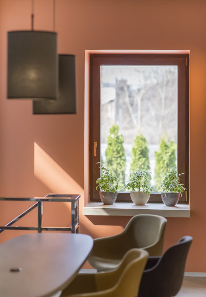 咖啡和休息的智能咖啡馆，现代的室内设计图片下载