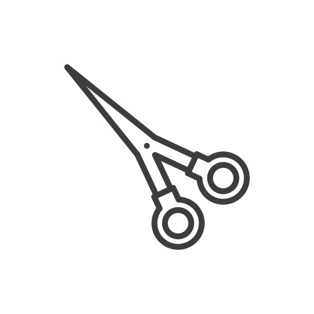 剪刀矢量线图标风格的插图。图片下载