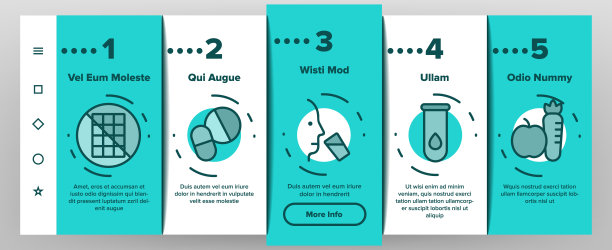 糖尿病、糖、疾病登陆图标设置矢量图片下载