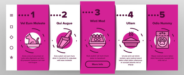 宠物垃圾配件安装图标设置矢量图片下载