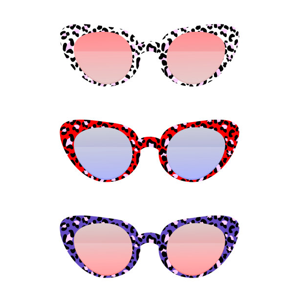 时尚太阳镜豹纹图案，抽象壁纸背景。矢量插图。图片下载