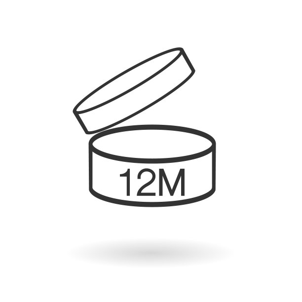 打开PAO符号后的周期。化妆品包装打开后的使用寿命标志。黑色绘画图标的锅与月数代表最好的前日期图片下载