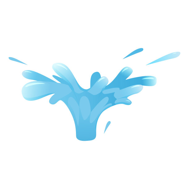 液体，水，飞溅。适用于插图、动画、卡通风格、矢量、孤立图片下载