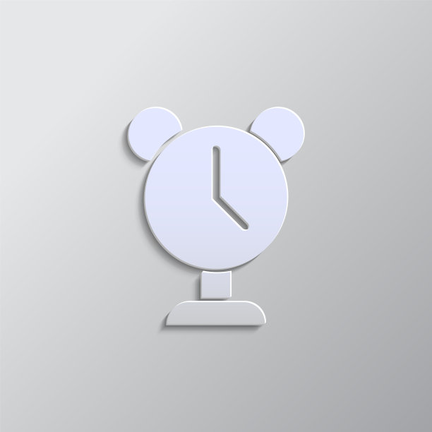 闹钟，纸闹钟风格，iocn。灰色矢量背景图片下载