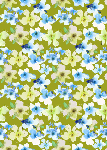 水彩无缝花卉图案图片下载