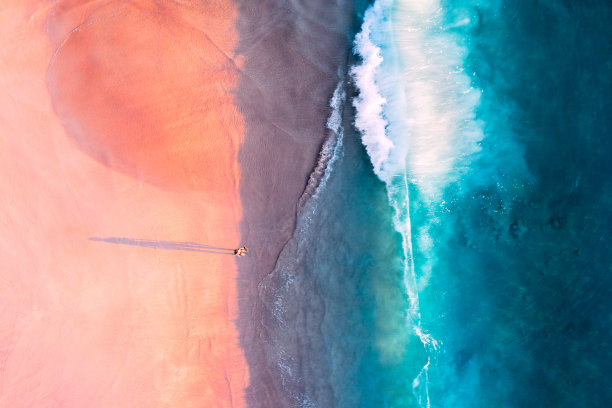 塞舌尔无人机俯视图，马埃岛，安斯Intendance图片下载