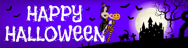 飞翔的女巫和城堡素材图片