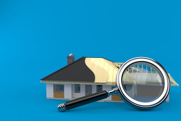 房屋计划与放大镜图片下载