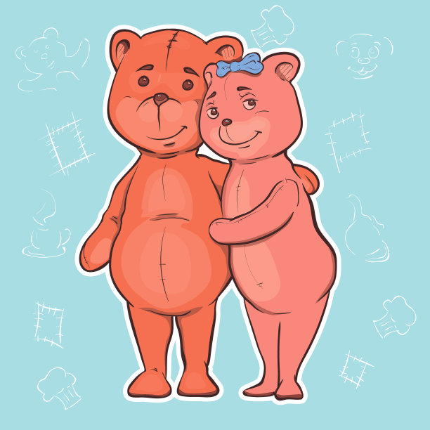 泰迪熊插画图片下载