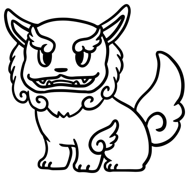 冲绳狮子雕像的矢量插图图片下载