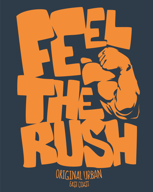 感受动感，健身打印设计矢量插图图片下载