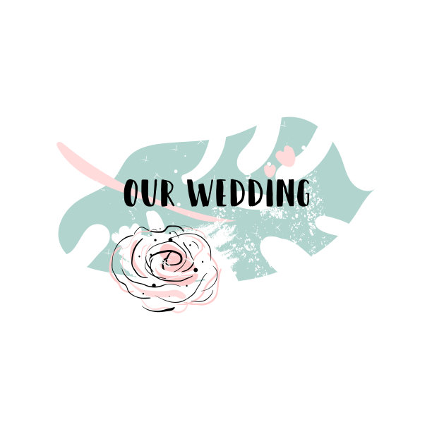 浪漫的婚礼棕榈叶边界图片下载