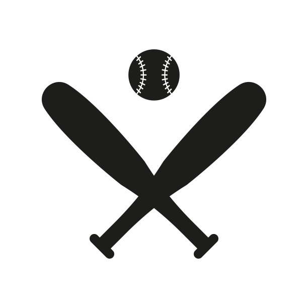 白色背景上的扁平风格棒球图标（矢量图）图片下载