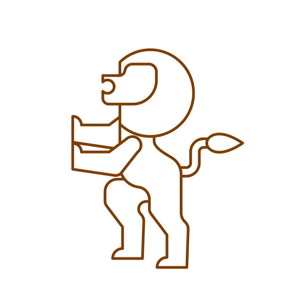 狮子纹章的象征。狮子座:以动物为盾形纹章。矢量图图片下载