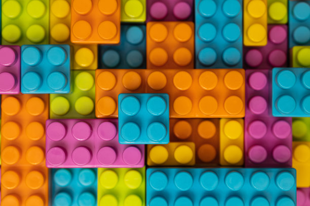 彩色建筑的特写集图片下载