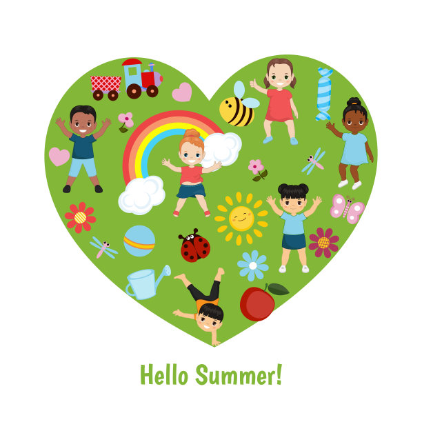 矢量插图与儿童图标。图片下载