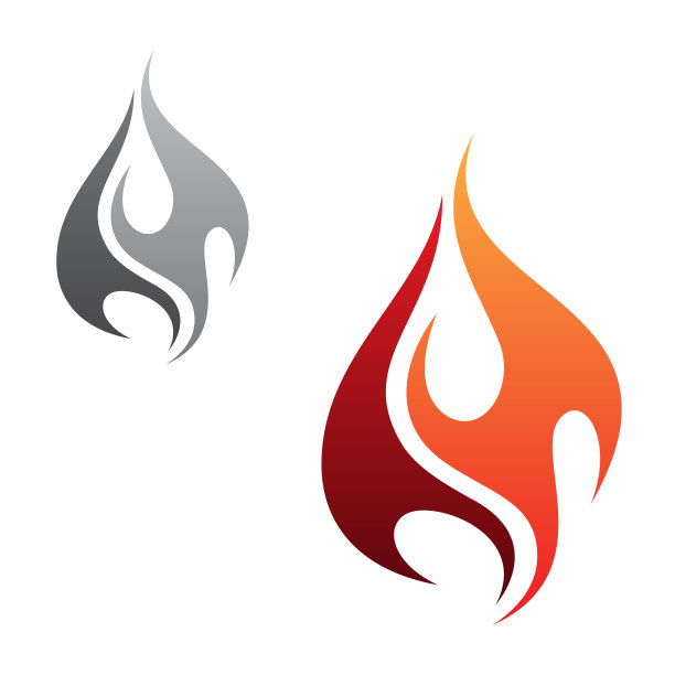 矢量概念设计极简的火焰部落图标孤立在白色的背景图片下载