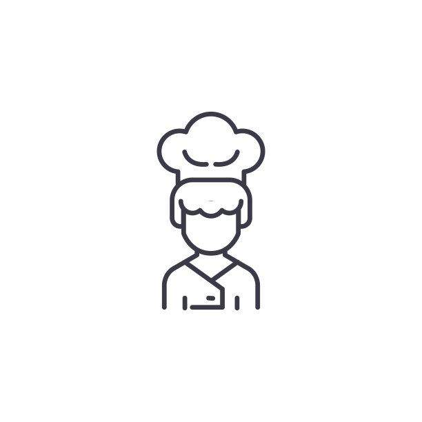 Cook线性图标概念。库克线矢量符号，符号，插图。图片下载